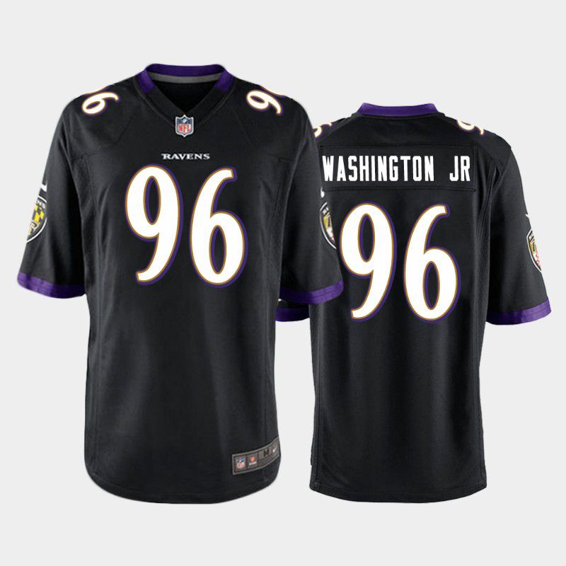 Men Baltimore Ravens #96 Broderick Washington Nike Black Game Player NFL Jersey->baltimore ravens->NFL Jersey